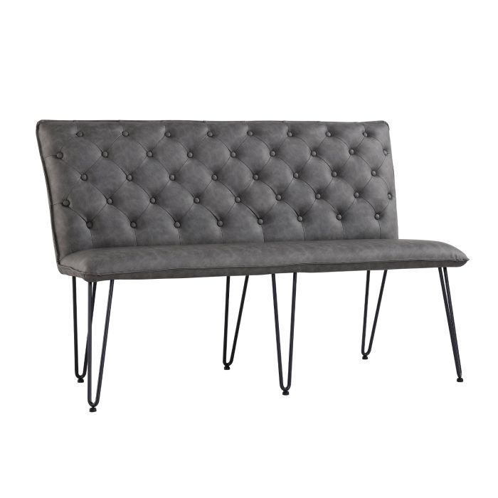 Essentials Studded back Bench 140cm in Grey