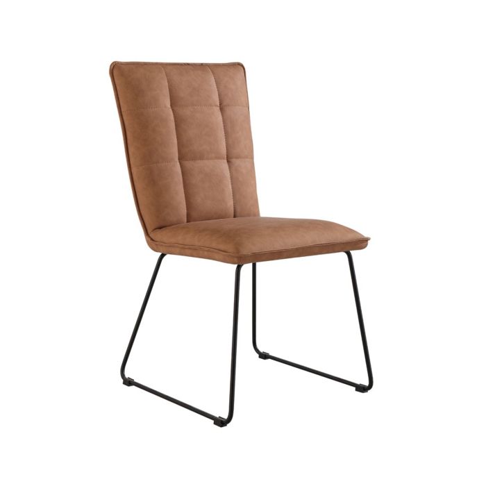 Essentials Panel back chair with angled legs - Tan  in Tan
