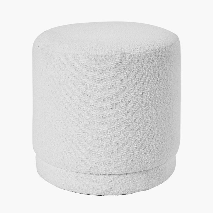 Sassari BouclÃ© Fabric Cylinder Pouffe