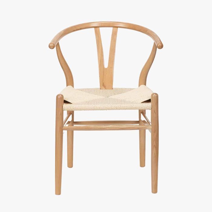 Quinn Natural Beech Wood and Natural Rope Dining Chair