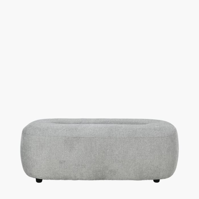 Carin Light Grey Chenille Ottoman
