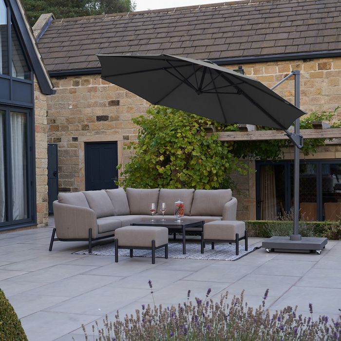 Platinum Voyager T1 Cantilever Parasol 300cm Round.  Anthracite Canopy 
