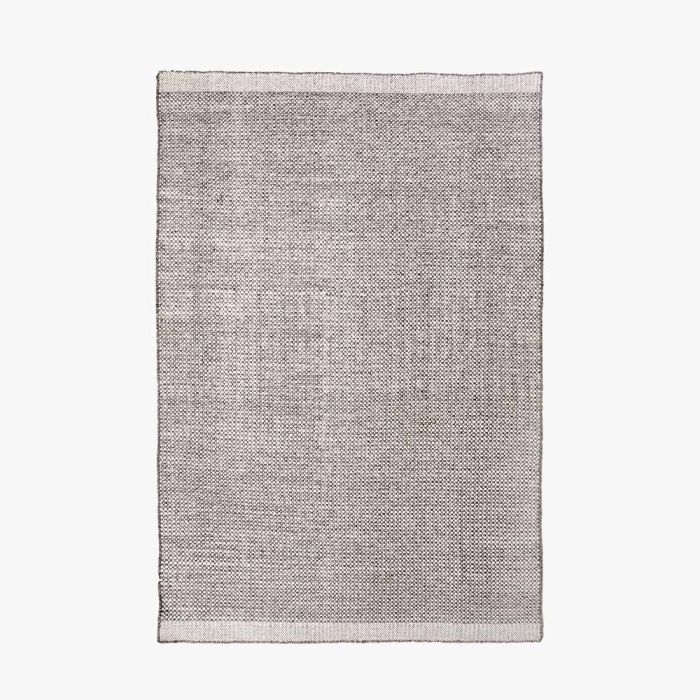 Indoor Outdoor Graphite and White Basket Weave Design Rug