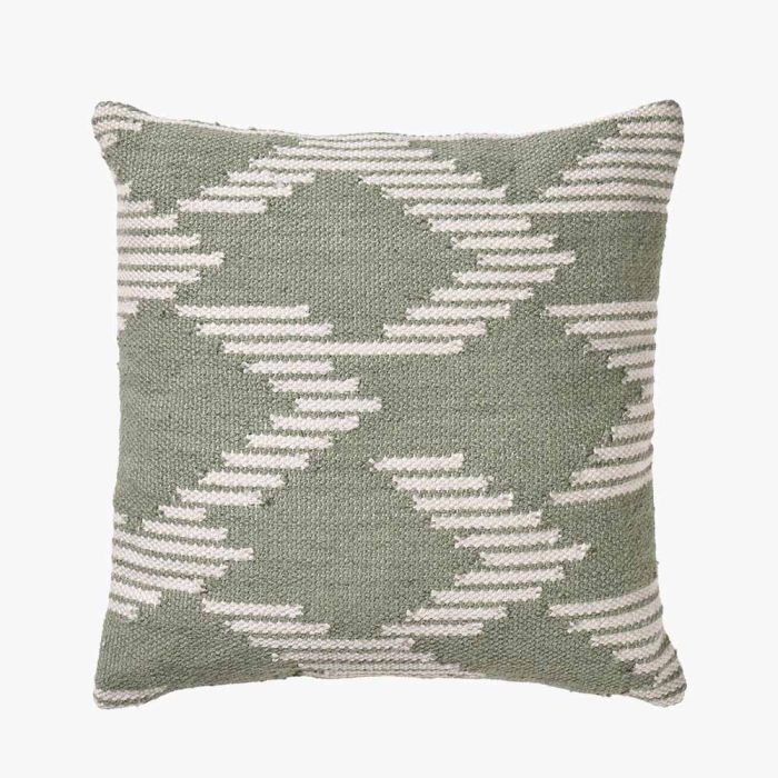 Outdoor Sage and White Chevron Design Scatter Cushion