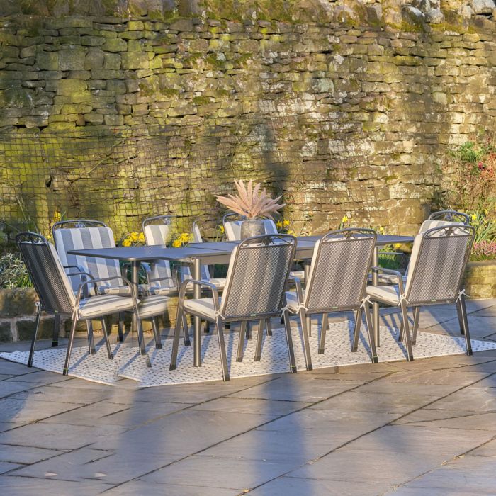 Savoy Extendable Rectangular 8 Seater Dining Set with Seat Pads