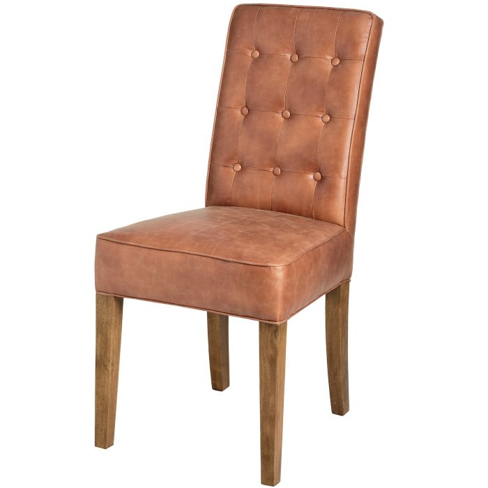 Tan Faux Leather Dining Chair