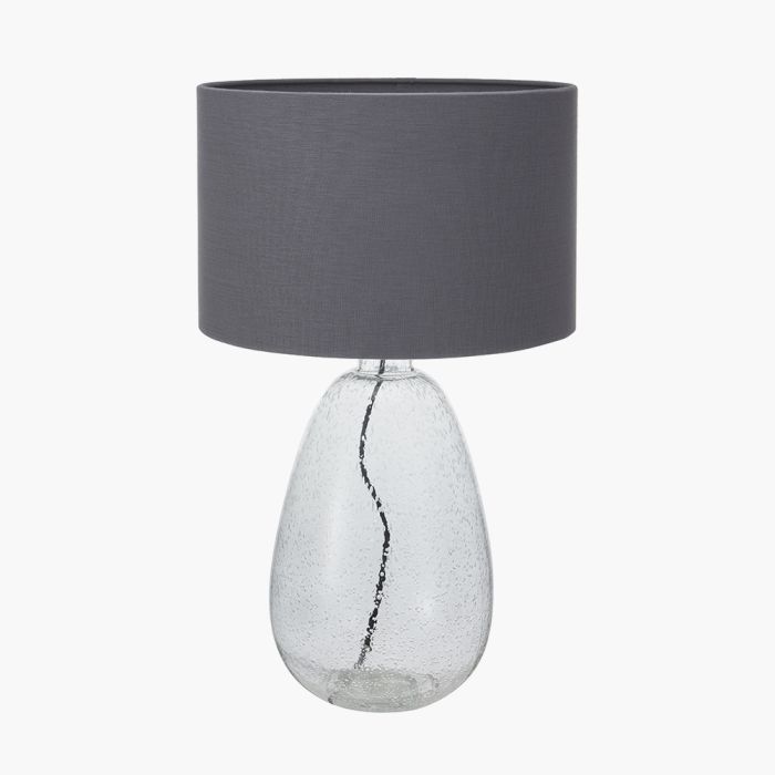 Beja Organic Shape Tall Clear Bubble Glass Table Lamp