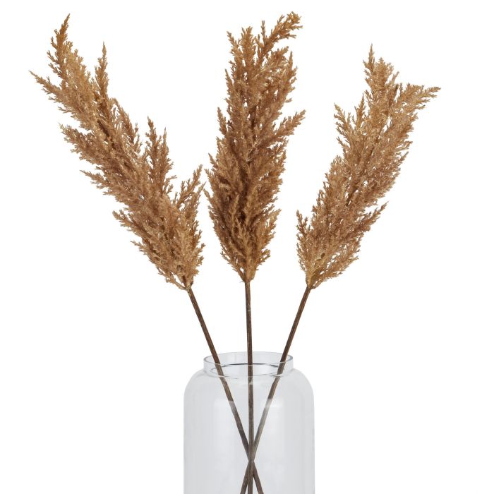 Taupe Faux Dried Pampas Grass Stem x 3