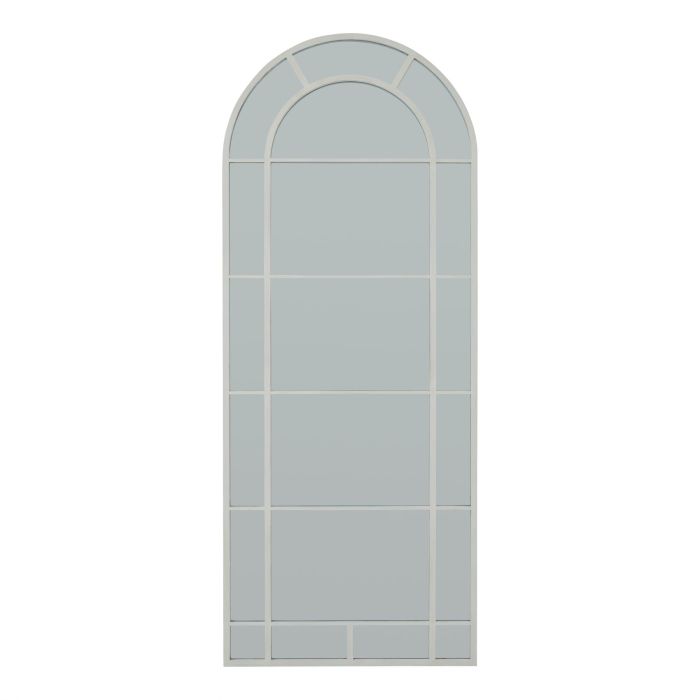 White Large Arched Window Mirror