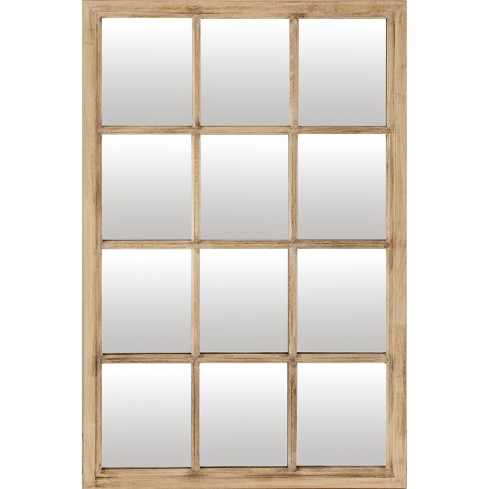 Washed Wood Window Mirror