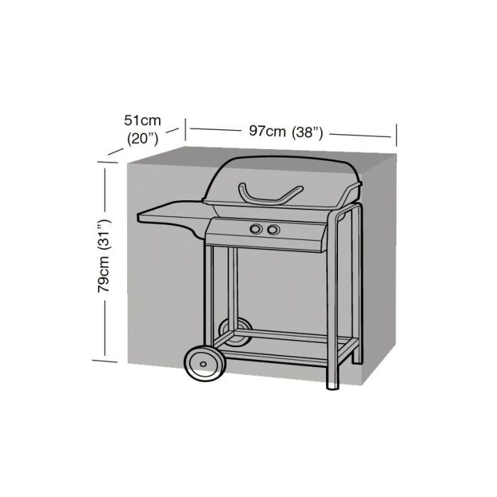 Trolley Type Small BBQ Weather Cover 97x51x79cm 