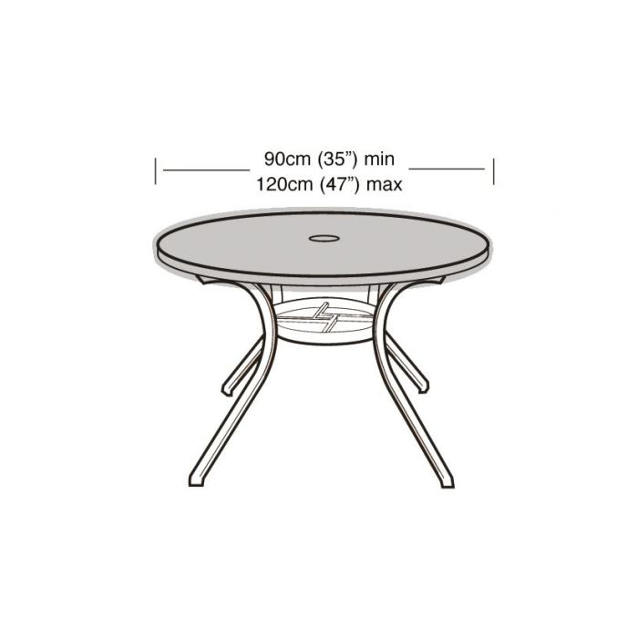 4-6 Seater Round Table Top Weather Cover 90 -120cm Elasticated Top Weather Cover. 