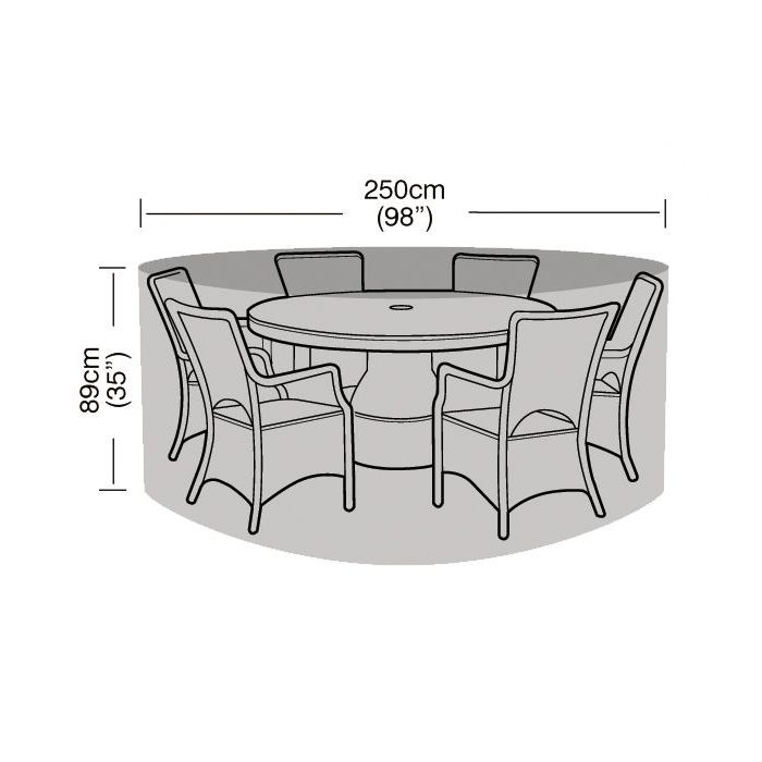 6-8 Seat Round Patio Suite Cover 250x89cm