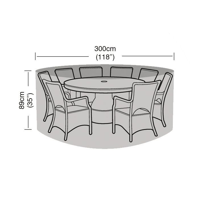 8 Seat Round Patio Suite Cover 300x89cm 