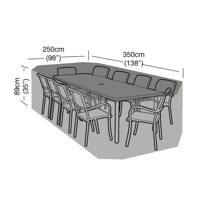 10 Seat Rectangular Set Weather Cover 350x250x89cm 