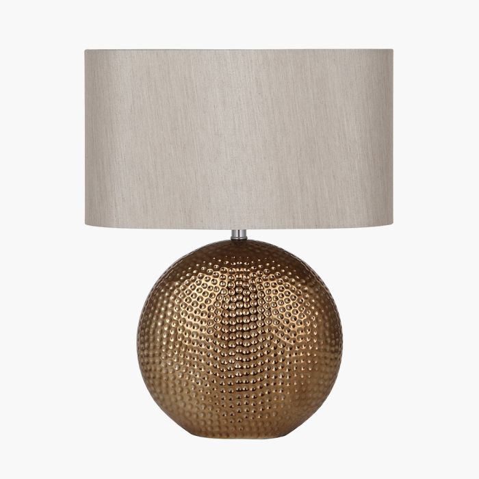 Mabel Bronze Dot Textured Ceramic Table Lamp 