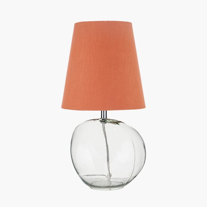 Hallie Clear Glass and Terracotta Shade Table Lamp