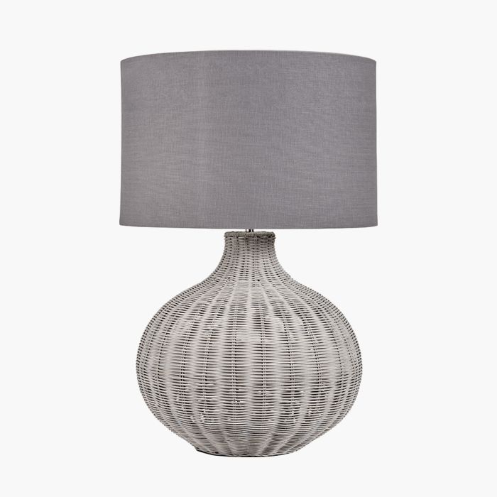 Allona Grey Wash Rattan Table Lamp