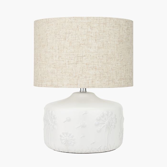 Flora White Small Floral Ceramic Table Lamp