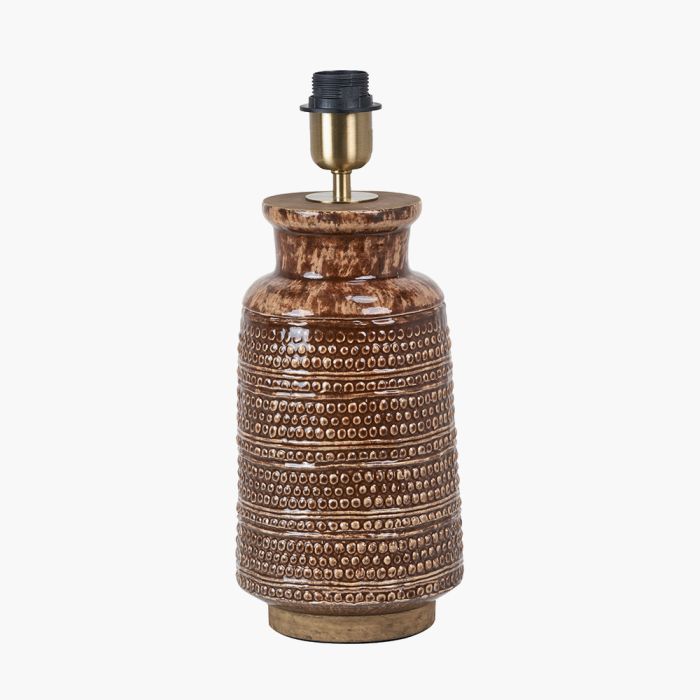 Theano Dot Design Brown Glaze Tall Table Lamp Base