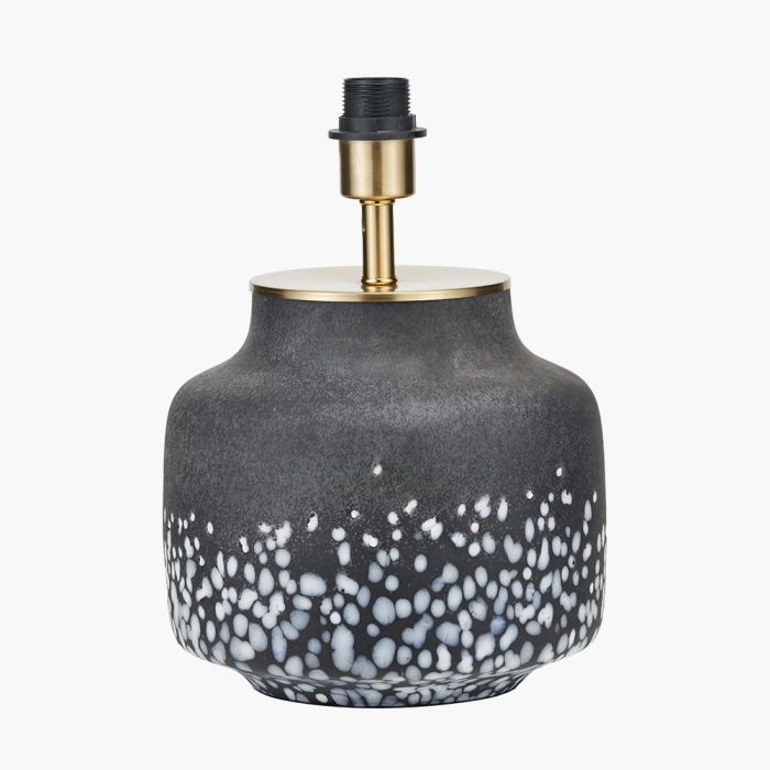Etna Black and White Glass Table Lamp Base