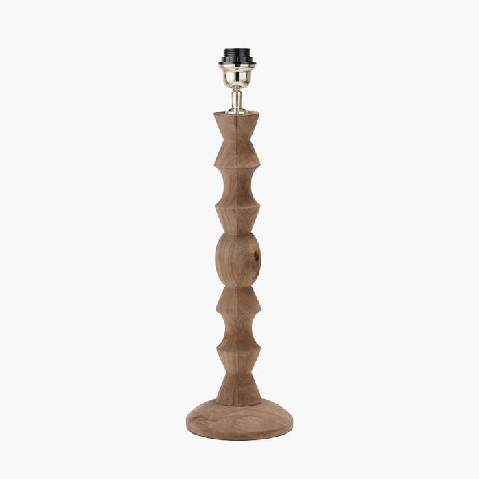 Ayra Natural Modernist Large Turned Wood Table Lamp Base