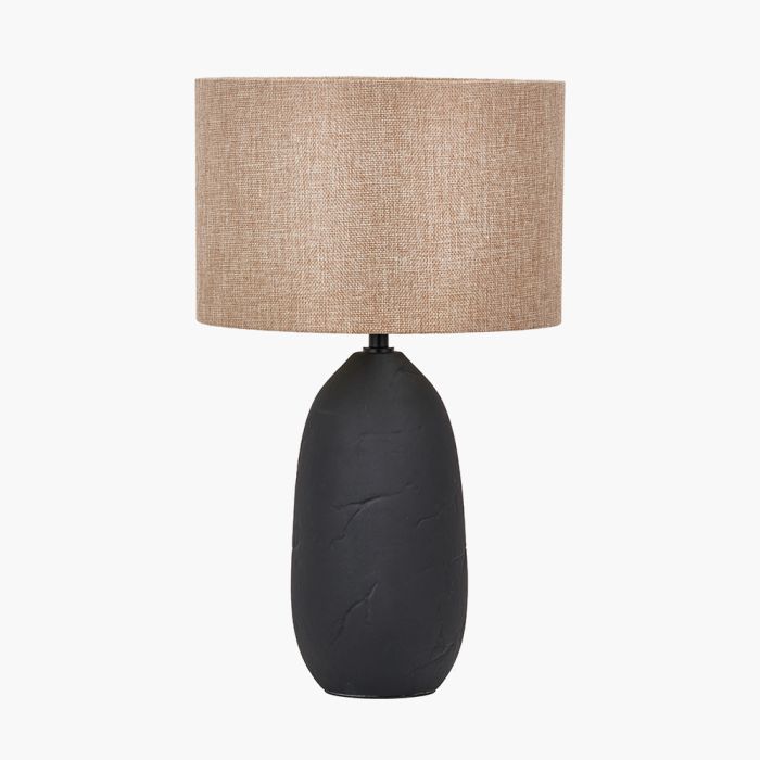 Erika Black Vintage Textured Ceramic Table Lamp