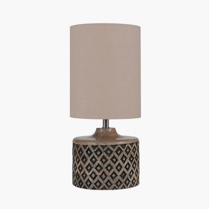 Orissa Short Wooden Diamond Table Lamp 