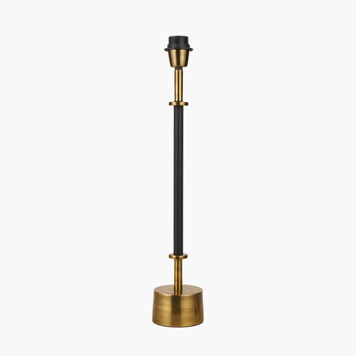 Antoine Black Croc and Antique Brass Metal Table Lamp Base