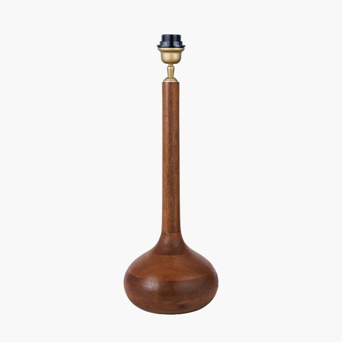 Toma Oiled Wood Tall Neck Table Lamp Base