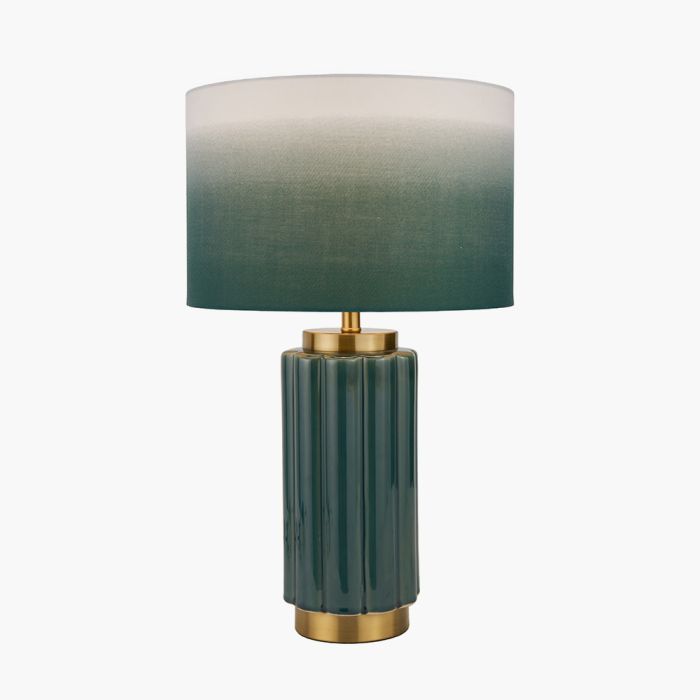 Lushan Green Scalloped Ceramic Table Lamp 