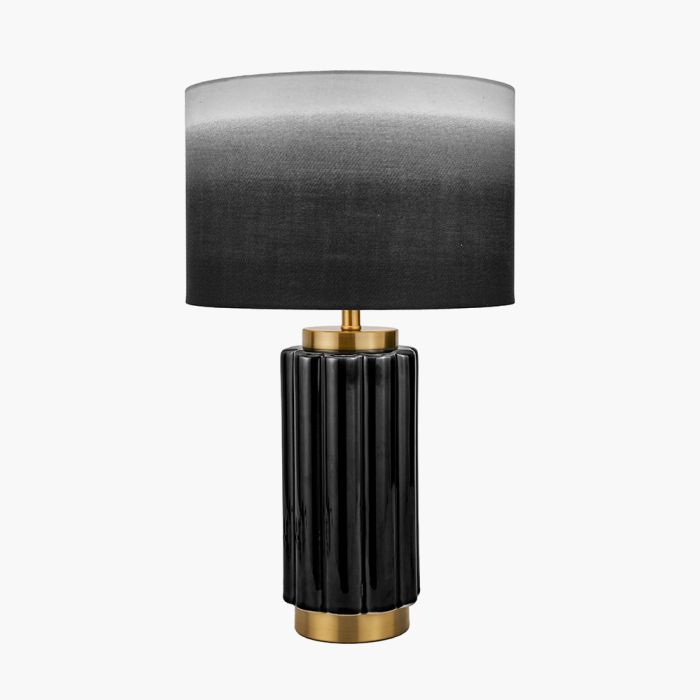 Lushan Black Scalloped Ceramic Table Lamp 
