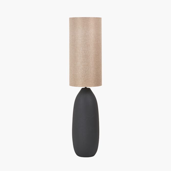 Erika Black Vintage Textured Ceramic Floor Lamp