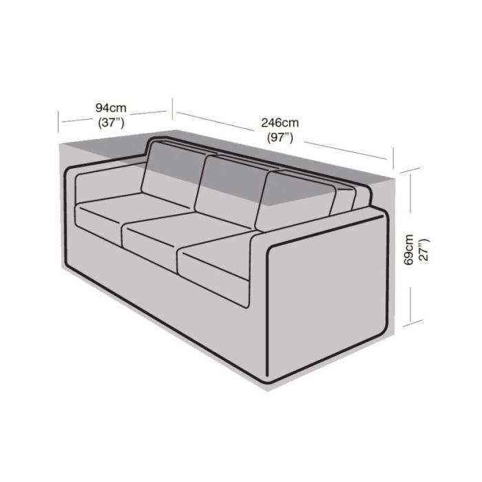 3 Seater Large Sofa Weather Cover 246x94x69cm 