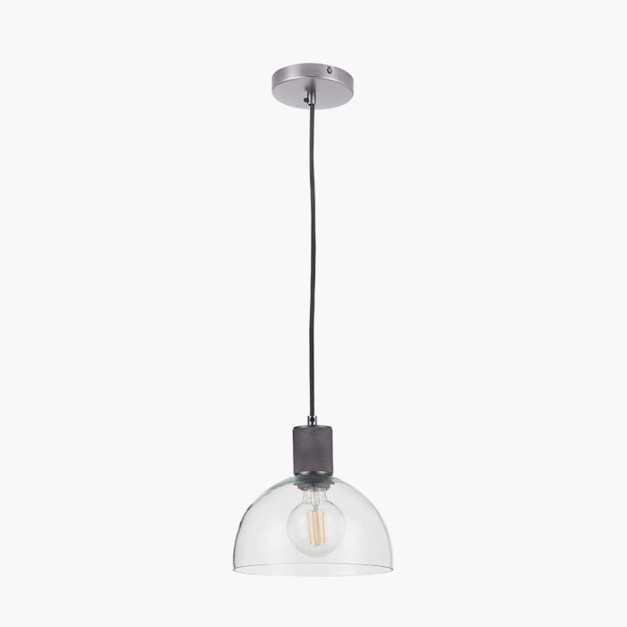 Kingston Clear Glass with Antique Bronze Fitting Electric Pendant