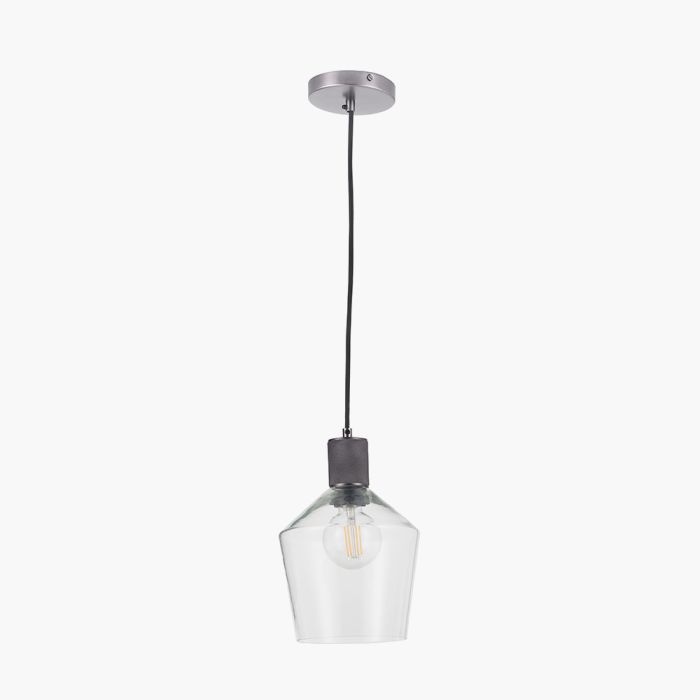 Bexley Clear Glass with Antique Bronze Fitting Electric Pendant
