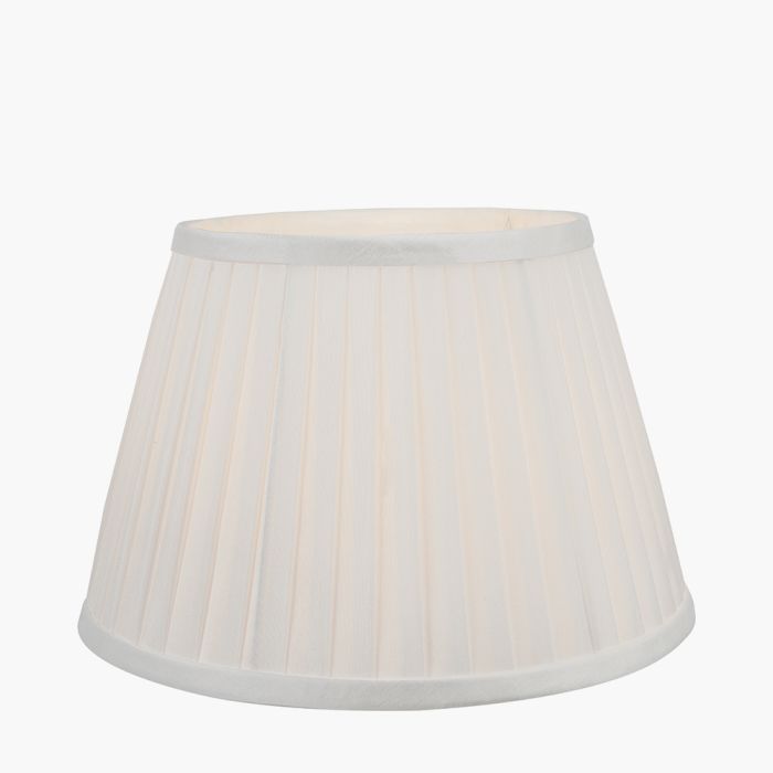 Lyndon 40cm Ivory Silk Mix Knife Pleat Tapered Lampshade