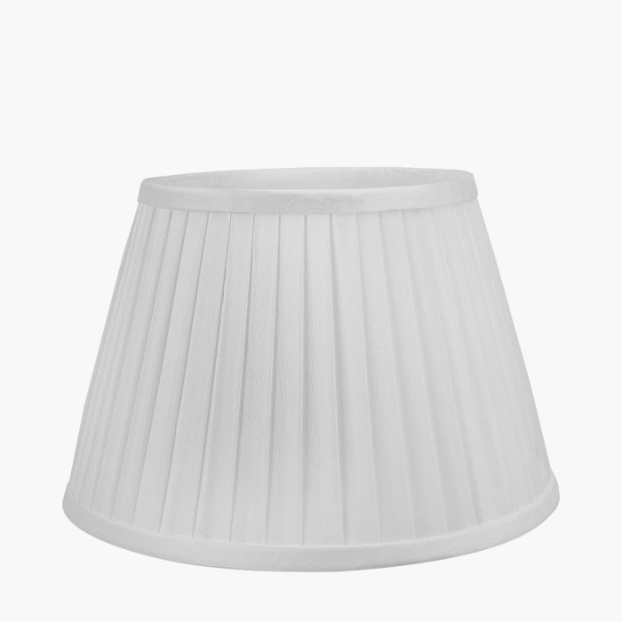 Lyndon 30cm Ivory Silk Mix Knife Pleat Tapered Lampshade