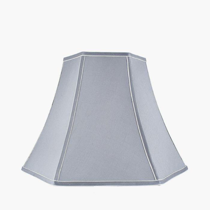 Lyla 45cm Steel Grey Silk Mix Bowed Lampshade