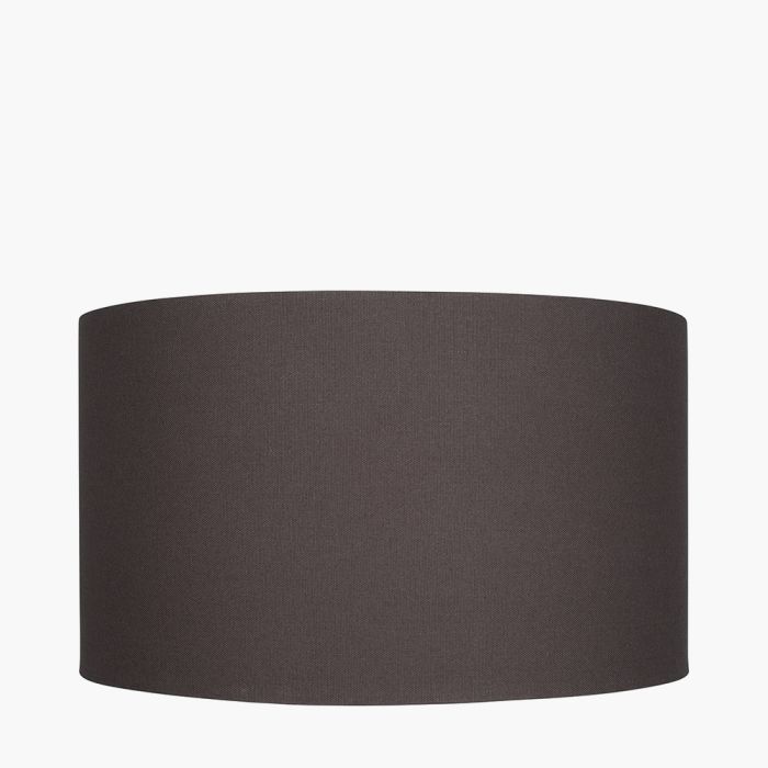 Henry 45cm Grey Handloom Cylinder Lampshade