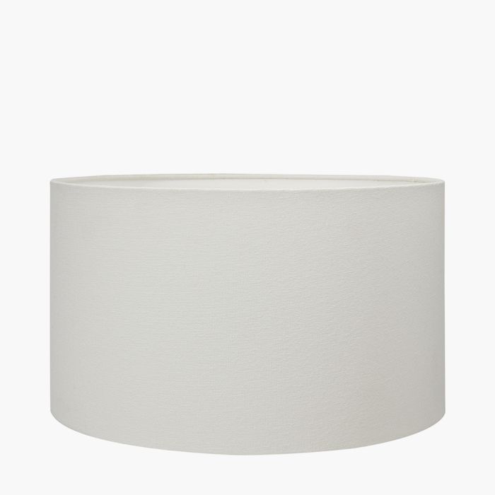 Henry 40cm White Handloom Cylinder Lampshade