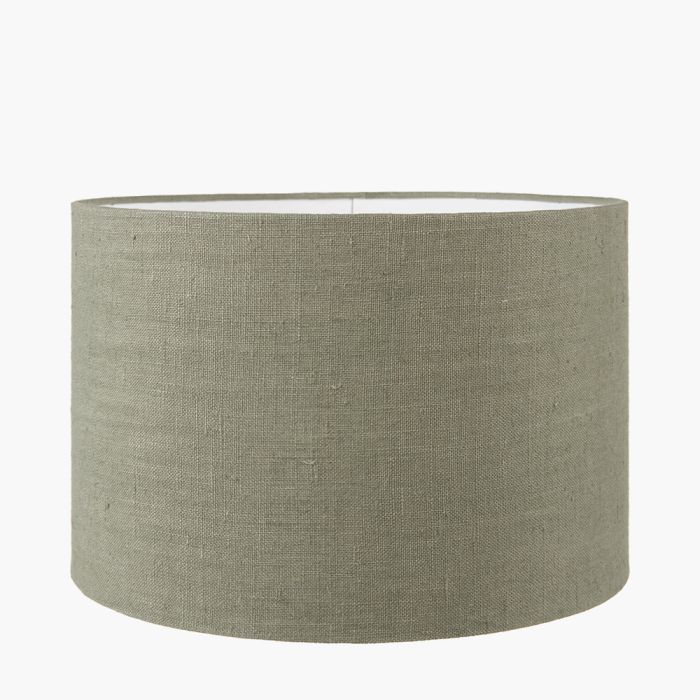 Edward 40cm Pistachio Green Linen Cylinder Shade