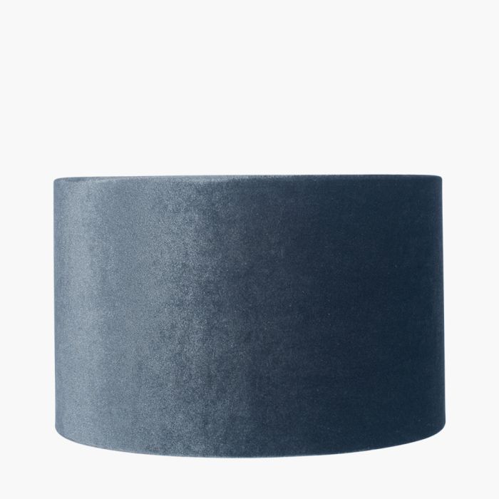 Bow 35cm Slate Velvet Cylinder Lampshade