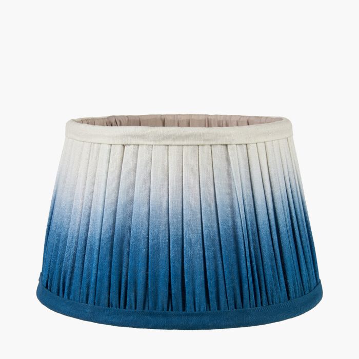 Scallop 35cm Blue Ombre Soft Pleated Tapered Lampshade 