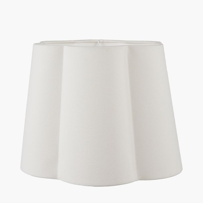Posy 30cm White Handloom Scalloped Tapered Lampshade
