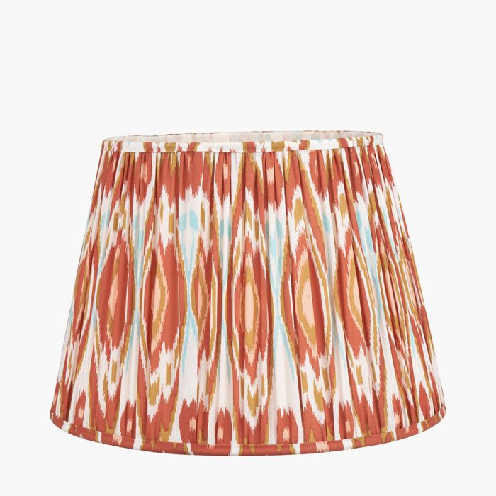 Izara 45cm Cinnamon Ikat Patterned Mushroom Pleat Tapered Lampshade