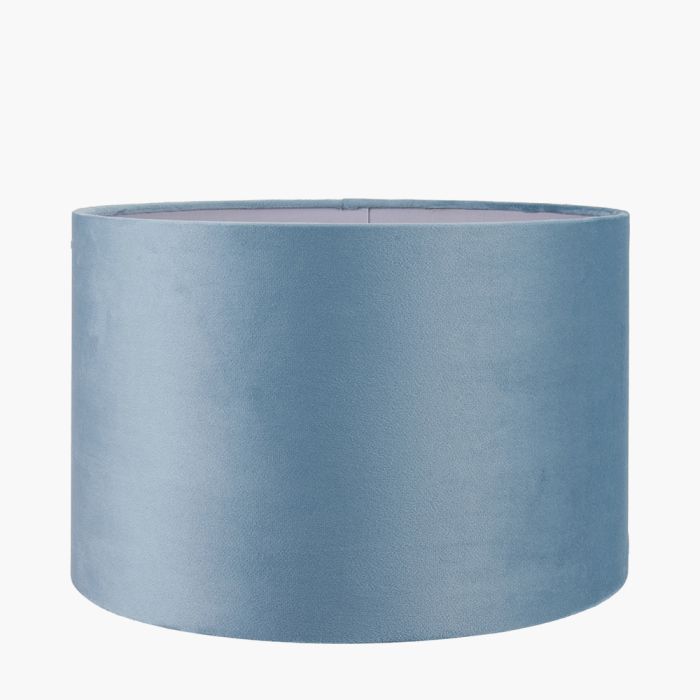 Rene 35cm Duck Egg Velvet Cylinder Lampshade