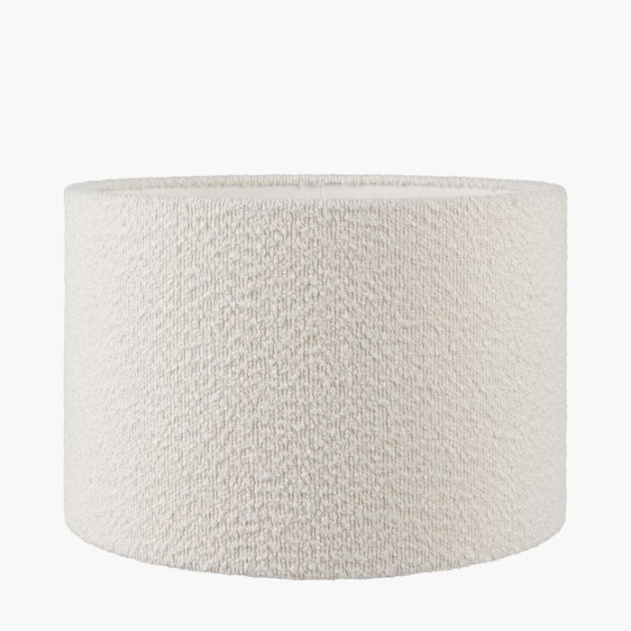 Rouen 35cm White Boucle Cylinder Lampshade