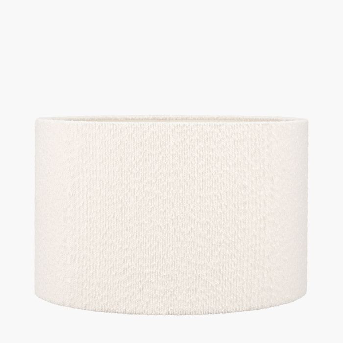 Rouen 50cm White Boucle Cylinder Lampshade