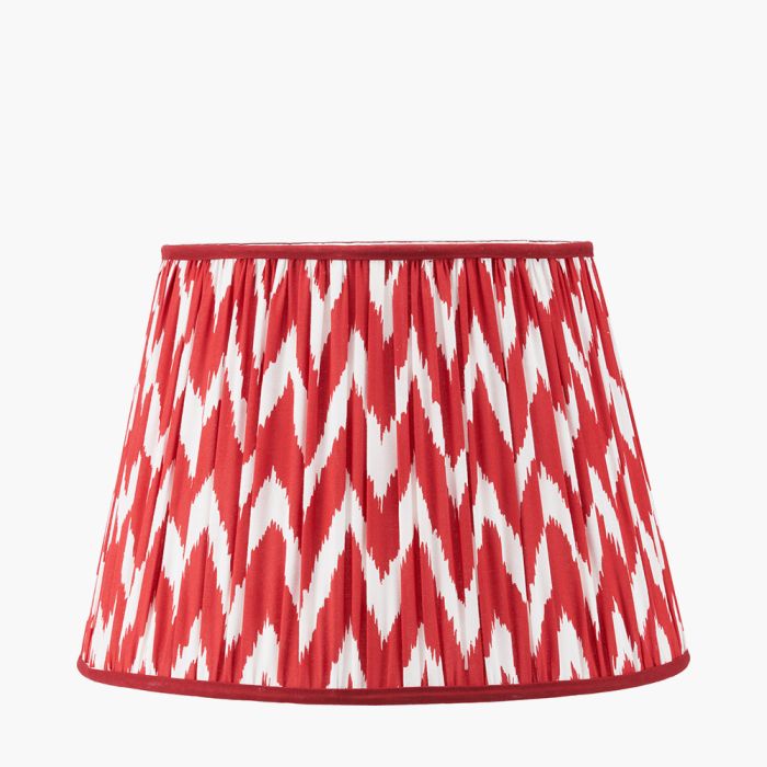 Kamilah 45cm Red Chevron Patterned Mushroom Pleat Tapered Lamp Shade